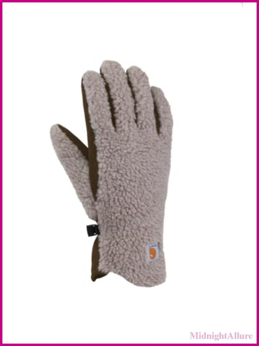 Sherpa Fleece Cold Weather Gloves Suede Palm Wrist Elastic